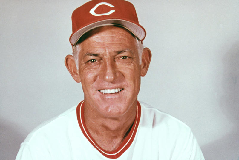 Manager: Sparky Anderson, Starting pitcher: Eppa Rixey, Reliever/closer: Danny Graves, Catcher: Johnny Bench, 1B: Joey Votto, 2B: Joe Morgan, 3B: Pete Rose, SS: Barry Larkin, OF: George Foster, OF: Eric Davis, OF: Frank Robinson, DH: Tony Perez