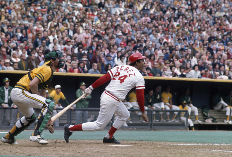 Manager: Sparky Anderson, Starting pitcher: Eppa Rixey, Reliever/closer: Danny Graves, Catcher: Johnny Bench, 1B: Joey Votto, 2B: Joe Morgan, 3B: Pete Rose, SS: Barry Larkin, OF: George Foster, OF: Eric Davis, OF: Frank Robinson, DH: Tony Perez