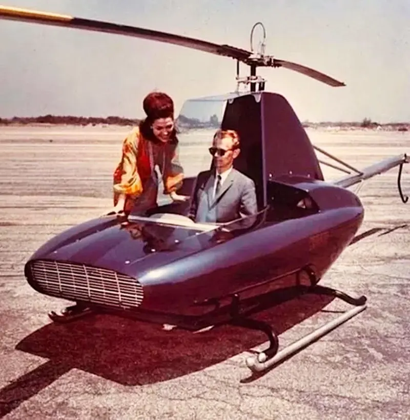 1. The Flying Car, 2. The Baby Cage, 3. TV Goggles, 4. The Amphicar, 5. The Electric Facial Mask, 6. The Cigarette Umbrella, 7. The Radio Hat, 8. The Rolling Bridge, 9. Motorized Roller Skates, 10. The Monowheel, 11. The Personal Helicopter, 12. The Vacuum Beauty Helmet, 13. The Flying Platform, 14. The Horse Gas Mask