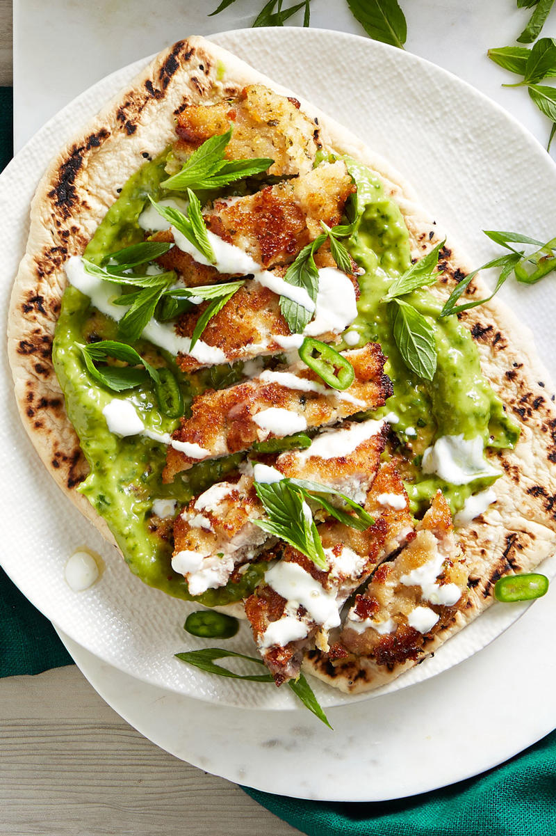100 healthy dinner recipes your family will love, Eggplant pillows (Cuscini di melanzane) , Ginger fish stir fry , Grilled salmon and cos salad , Kale falafel salad with toasted pine nuts and hummus