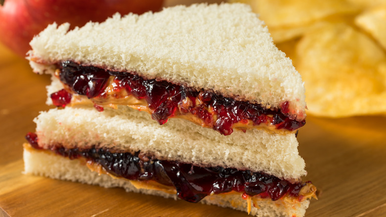 #9: Peanut Butter and Jelly Sandwich (cut in triangles, what else?) #1: Twinkies, #3: Hostess CupCakes, #4: Fruit Roll-Ups, #6: Little Debbie Swiss Rolls, #7: Pudding Cups (Hunt’s or Snack Pack), #9: Peanut Butter and Jelly Sandwich (cut in triangles, what else?), #10: Handi-Snacks (the ones with the red plastic cheese spreader), #12: Marshmallow Pies (Moon Pies), #13: Apple Newtons / Fig Newtons, #15: Planters Cheez Balls (in mini canisters), #16: Zingers, #18: Gushers (late ’80s), #19: Pop-Tarts (in foil wrapper), #21: Capri Sun Pouches, #22: Chewy Granola Bars (Quaker), #24: Chex Mix or Homemade Trail Mix, #25: Butter Cookies (in wax paper), #27: Toaster Pastries (different off-brand Pop-Tarts), #28: Cookies from the School Cafeteria