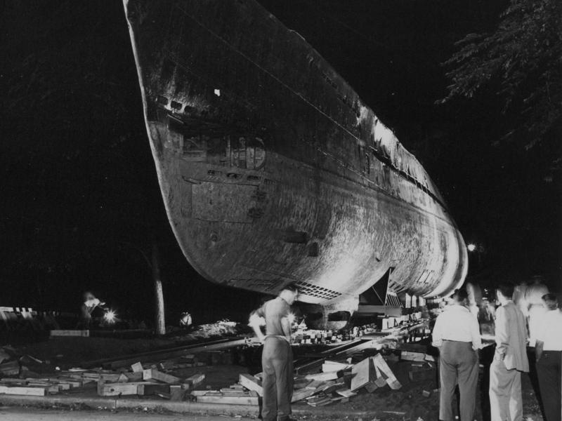 On September 2, 1954, the submarine was hauled across Lake Shore Drive in Chicago. Bullet holes can be seen all over the conning tower., The first stop on my tour was the petty officer's quarters., When the U-505 was on patrol, it carried 12 tons of food., The crew had to navigate various challenges while underwater, including high temperatures., All calculations before firing a torpedo were done with pen and paper., The US Navy captured the U-505 on June 4, 1944., To prevent the U-505's capture, the Germans tried one last trick., On September 2, 1954, the submarine was hauled across Lake Shore Drive in Chicago., At first, the submarine was displayed outside the museum.