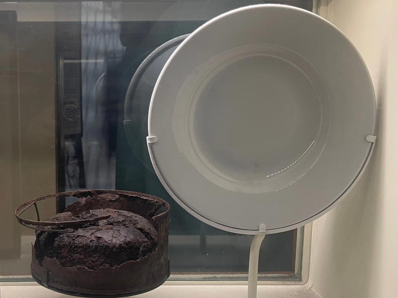 In 1995, 50 years after the U-505 was captured, museum staff found a loaf of canned bread in the submarine. Bullet holes can be seen all over the conning tower., The first stop on my tour was the petty officer's quarters., When the U-505 was on patrol, it carried 12 tons of food., The crew had to navigate various challenges while underwater, including high temperatures., All calculations before firing a torpedo were done with pen and paper., The US Navy captured the U-505 on June 4, 1944., To prevent the U-505's capture, the Germans tried one last trick., On September 2, 1954, the submarine was hauled across Lake Shore Drive in Chicago., At first, the submarine was displayed outside the museum.