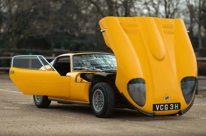 9. Marcos 3-Litre GT 1. Jaguar XKSS, 2. Lotus Eleven Series 2 Le Mans, 3. Austin-Healey Sprite, 4. Alfa Romeo 33 Stradale, 5. Ford GT40, 6. Jaguar E-type, 7. Saab Sonett II, 8. Lamborghini Miura, 9. Marcos 3-Litre GT, 10. Triumph Vitesse, 11. Triumph GT6, 12. Lancia Stratos HF, 13. Triumph Spitfire, 14. TVR 3000S, 15. AM General Humvee, 16. Marcos Mantara, 17. Dodge Viper, 18. TVR Cerbera Speed 12, 19. Noble M12, 20. Ultima GTR