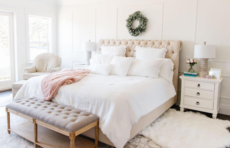 High-end decorating tricks on a budget, Go monochrome on exteriors, Add bespoke finishing touches, Install decorative moulding, Hang curtains high, Introduce metallics, Steal hotel style, Paint rooms in rich colour, Grow an indoor tree, Add character with vintage furniture, Opt for built-in furniture, Create a dressing room, Move furniture away from walls, Bring in a beautiful headboard, Install a splashback, Upgrade the wallpaper, Wow with oversized lighting, Mix natural fibres with black wood, Fake fancy floor tiles, Upscale your bathroom tiles, Upcycle statement furniture, Go large with rugs, Move the bath into the bedroom, Add in oversized art, Buy a used designer kitchen, Use white, ivory and cream