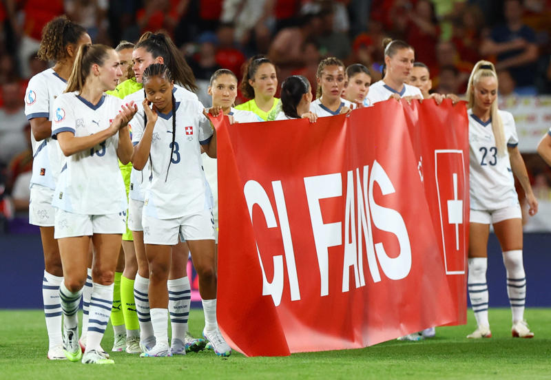 Spain v Switzerland LIVE: Women's Euro 2025 updates , What Spain’s celebrations revealed about the Women’s Euro 2025 favourites, FULL TIME! Spain 2-0 Switzerland, FULL TIME! Spain 2-0 Switzerland, FULL TIME! Spain 2-0 Switzerland, FULL TIME! Spain 2-0 Switzerland, RED CARD! Spain 2-0 Switzerland, MISSED PENALTY! Spain 2-0 Switzerland, PENALTY! Spain 2-0 Switzerland, Spain 2-0 Switzerland, Spain 2-0 Switzerland, GOAL! Spain 2-0 Switzerland (PINA 70'), GOAL! Spain 1-0 Switzerland (DEL CASTILLO 65'), Spain 0-0 Switzerland, Spain 0-0 Switzerland, Spain 0-0 Switzerland, Spain 0-0 Switzerland, Spain 0-0 Switzerland, Spain 0-0 Switzerland, Spain 0-0 Switzerland, HALF TIME! Spain 0-0 Switzerland, Spain 0-0 Switzerland, Spain 0-0 Switzerland, Spain 0-0 Switzerland, Spain 0-0 Switzerland, Spain 0-0 Switzerland, Spain 0-0 Switzerland, Spain 0-0 Switzerland, Spain 0-0 Switzerland, Spain 0-0 Switzerland, Spain 0-0 Switzerland, Spain 0-0 Switzerland, Spain 0-0 Switzerland, MISSED PENALTY! Spain 0-0 Switzerland, PENALTY! Spain 0-0 Switzerland, Spain 0-0 Switzerland, Spain 0-0 Switzerland, KICK-OFF! Spain 0-0 Switzerland, Spain v Switzerland, Spain back to full strength, Pre-match thoughts from Pia Sundhage, Pre-match thoughts from Montse Tome, Chloe Kelly brings magic and sheer chaos as England abandon all logic, Spain vs Switzerland line-ups, Switzerland dreaming of Euro 2025 shock against dominant Spain, Aitana Bonmati grateful to be playing Women's Euro 2025 quarter-finals, Spain v Switzerland prediction: Good luck Switzerland, What is the team news?, When is Spain v Switzerland?, How can I watch it?