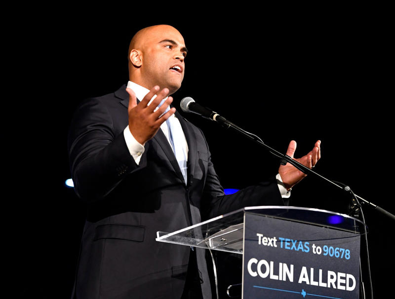 Colin Allred thanks supporters on Election Night Congresswoman Jasmine Crockett at Tribeca Festival, Colin Allred thanks supporters on Election Night, Senator Cornyn listening at roundtable discussion, Senator Cornyn and Secretary Rubio at Senate hearing, Jasmine Crockett at the 2025 BET Awards, Representative Jasmine Crockett at Judiciary hearing, Jasmine Crockett at Hollywood Unlocked Impact Awards