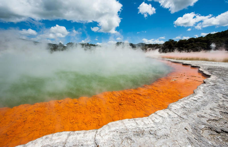 18. Frying Pan Lake, New Zealand 19. Lake Natron, Tanzania, 18. Frying Pan Lake, New Zealand, 17. Table Mountain, South Africa, 16. Trolltunga, Norway, 15. Danakil Desert, Ethiopia, 14. Blue Mountains National Park, New South Wales, Australia, 13. El Caminito del Rey, Spain, 12. Great Blue Hole, Belize, 11. Mount Etna, Italy, 10. Hot Springs, Yellowstone National Park, Wyoming, USA, 9. The Eiger, Switzerland, 8. Bolton Strid, England, UK, 7. The Bay of Fundy, Nova Scotia and New Brunswick, Canada, 6. Ben Nevis, Scotland, UK, 5. Half Dome, Yosemite National Park, California, USA, 4. Mount Fuji, Japan, 3. Cliffs of Moher, Ireland, 2. Mount Everest, Nepal