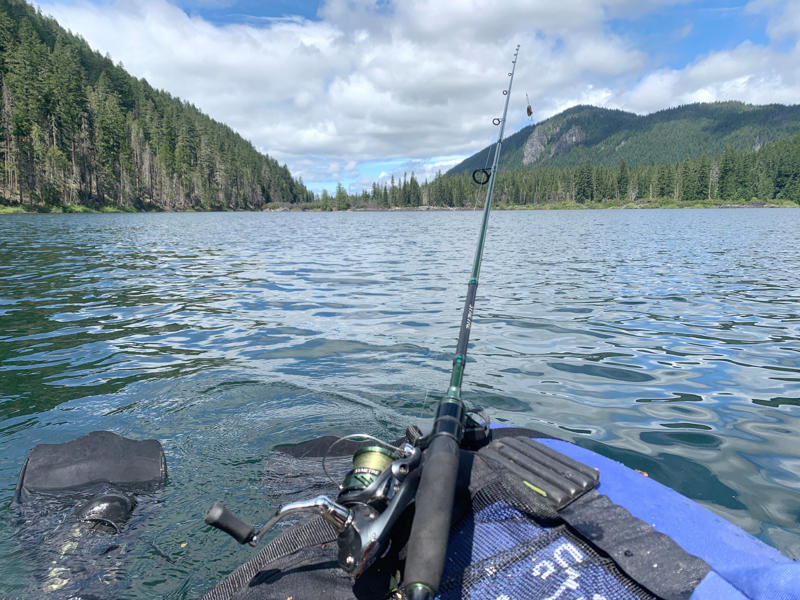 The amazing, shrinking Linton Lake, Overnight permit required at Linton Lake, but day-treks OK, Short hike leads to Linton Lake, but how to access the water?, View of falls from Linton Lake, In search of trout at Linton Lake, Brown trout found few other places in western Oregon, Harvest brookies, release browns, Linton Lake