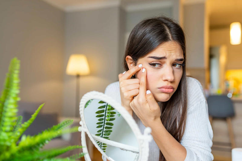 Popping pimples Touching our faces, Licking our lips, Rubbing our eyes, Popping pimples, Using rubber bands, Using heat, Overwashing our hair, Not washing pillow cases, Biting our nails, Cover your nails, Distract yourself, Get a manicure, Eat well, Keep nails short, Apply cream