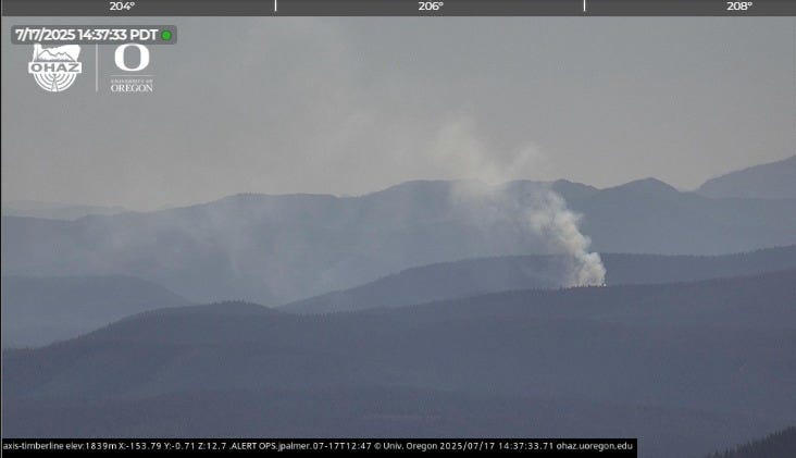 Fast-moving wildfire near Bingen, Washington, Cram Fire in central Oregon nears megafire status, community meeting planned, Board Shanty Fire brings evacuation warnings in Grants Pass, Anvil Fire leads to evacuation from Anvil Lake area, Hagelstein Fire at 13% containment in Klamath County 