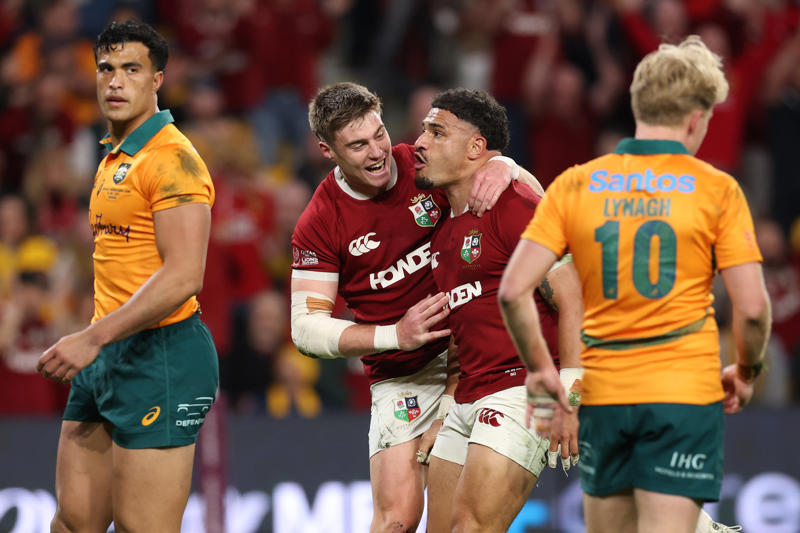 Australia vs British & Irish Lions live, Lions comfortable win, Schmidt: Too early to consider Wallabies changes, Schmidt concedes Wallabies 'fluffed their lines', Schmidt: Wallabies earned way back into game, Gatland: We want to see improvement from both next week, Farrell’s dressing message to Lions, Farrell hails ‘immense’ back row performance, Farrell: Plenty for Lions to work on, Farrell: Boys did Lions shirt proud, Dan Sheehan's glorious try, Tom Curry scoring the side's second try of the game, Australia captain Harry Wilson speaking post-match, The thoughts of Lions captain Maro Itoje, O'Gara: Huge gulf in class between these two, Beirne: Lions got the job done, Lions emerge as first Test winners, Full-time! Lions 27-19 Australia, Lions 27-19 Australia, Try! Lions 27-19 Australia (McDermott), Lions 27-12 Australia, Lions 27-12 Australia, Penalty! Lions 27-12 Australia, Lions 24-12 Australia, Lions 24-12 Australia, Try! Lions 24-12 Australia (Tizzano), Lions 24-5 Australia, Lions 24-5 Australia, Both teams make changes, Try disallowed! Lions 24-5 Australia, Joseph Suaallii try chalked off, Try! Lions 24-10 Australia (Suaalii), Lions 24-5 Australia, Fresh front row, Lions 24-5 Australia, Australia attack, Well denied by the Lions, Australia show intent but lions defence holds firm, TMO check (Furlong) Lions 24-5 Australia, Australia fans fall silent, Lions 24-5 Australia, Lions 24-5 Australia, Lions 24-5 Australia, Lions 24-5 Australia, Lions 24-5 Australia, Tom Curry sets the tone, Try! Lions (Sheehan) 24-5 Australia, Kick-off! Lions 17-5 Australia, Lions 'knew it would be difficult', Warburton: Lions suffocating Australia, Russell and Scottish midfield 'absolutely fantastic', Lions superior in contact and at the ruck, 'Really good performance from Curry', 'Wallabies must score quickly to avoid blowout', Half-time stats, Half-time! Lions 17-5 Australia, Lynagh takes a heavy hit from curry after box kick, Lions 17-5 Australia, Try! Lions (Curry) 17-5 Australia, Lions 10-5 Australia, Lions 10-5 Australia, Lions 10-5 Australia, Try! Lions 10-5 Australia (Jorgensen), Lions 10-0 Australia, Lions regain possession after Freeman’s kick out, Freeman’s kick goes dead as Wallabies win line-out, Lions 10-0 Australia, No try! Lions (Jones) 10-0 Australia, Lions defence shines as Beirne wins crucial turnover, Lions errors hand scrum advantage to Australia, Lions 10-0 Australia, Keenan’s long kick puts wallabies under pressure, Try! Lions (Tuipulotu) 10-0 Australia, Lions 3-0 Australia, Russel's vision pins Wallabies deep, Wallabies settle early as Lynagh probes for space, Penalty! Lions 3-0 Australia, Kick-off! Lions 0-0 Australia, The teams take to the field, Australia vs Lions referee: Who is first Test official Ben O’Keeffe?, All Blacks grind down France 29-19 in Hamilton to sweep series, Team line-ups, Tom Lynagh makes first Wallabies start, Finn Russell’s redemption at the heart of different Scottish Lions story, Team news - British and Irish Lions, Team news - Australia, Australia vs British and Irish Lions, The Sea of Red are out in force, Player-by-player guide to the Lions squad