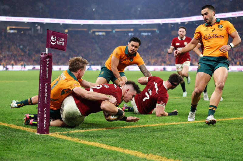Australia vs British & Irish Lions live, Lions comfortable win, Schmidt: Too early to consider Wallabies changes, Schmidt concedes Wallabies 'fluffed their lines', Schmidt: Wallabies earned way back into game, Gatland: We want to see improvement from both next week, Farrell’s dressing message to Lions, Farrell hails ‘immense’ back row performance, Farrell: Plenty for Lions to work on, Farrell: Boys did Lions shirt proud, Dan Sheehan's glorious try, Tom Curry scoring the side's second try of the game, Australia captain Harry Wilson speaking post-match, The thoughts of Lions captain Maro Itoje, O'Gara: Huge gulf in class between these two, Beirne: Lions got the job done, Lions emerge as first Test winners, Full-time! Lions 27-19 Australia, Lions 27-19 Australia, Try! Lions 27-19 Australia (McDermott), Lions 27-12 Australia, Lions 27-12 Australia, Penalty! Lions 27-12 Australia, Lions 24-12 Australia, Lions 24-12 Australia, Try! Lions 24-12 Australia (Tizzano), Lions 24-5 Australia, Lions 24-5 Australia, Both teams make changes, Try disallowed! Lions 24-5 Australia, Joseph Suaallii try chalked off, Try! Lions 24-10 Australia (Suaalii), Lions 24-5 Australia, Fresh front row, Lions 24-5 Australia, Australia attack, Well denied by the Lions, Australia show intent but lions defence holds firm, TMO check (Furlong) Lions 24-5 Australia, Australia fans fall silent, Lions 24-5 Australia, Lions 24-5 Australia, Lions 24-5 Australia, Lions 24-5 Australia, Lions 24-5 Australia, Tom Curry sets the tone, Try! Lions (Sheehan) 24-5 Australia, Kick-off! Lions 17-5 Australia, Lions 'knew it would be difficult', Warburton: Lions suffocating Australia, Russell and Scottish midfield 'absolutely fantastic', Lions superior in contact and at the ruck, 'Really good performance from Curry', 'Wallabies must score quickly to avoid blowout', Half-time stats, Half-time! Lions 17-5 Australia, Lynagh takes a heavy hit from curry after box kick, Lions 17-5 Australia, Try! Lions (Curry) 17-5 Australia, Lions 10-5 Australia, Lions 10-5 Australia, Lions 10-5 Australia, Try! Lions 10-5 Australia (Jorgensen), Lions 10-0 Australia, Lions regain possession after Freeman’s kick out, Freeman’s kick goes dead as Wallabies win line-out, Lions 10-0 Australia, No try! Lions (Jones) 10-0 Australia, Lions defence shines as Beirne wins crucial turnover, Lions errors hand scrum advantage to Australia, Lions 10-0 Australia, Keenan’s long kick puts wallabies under pressure, Try! Lions (Tuipulotu) 10-0 Australia, Lions 3-0 Australia, Russel's vision pins Wallabies deep, Wallabies settle early as Lynagh probes for space, Penalty! Lions 3-0 Australia, Kick-off! Lions 0-0 Australia, The teams take to the field, Australia vs Lions referee: Who is first Test official Ben O’Keeffe?, All Blacks grind down France 29-19 in Hamilton to sweep series, Team line-ups, Tom Lynagh makes first Wallabies start, Finn Russell’s redemption at the heart of different Scottish Lions story, Team news - British and Irish Lions, Team news - Australia, Australia vs British and Irish Lions, The Sea of Red are out in force, Player-by-player guide to the Lions squad