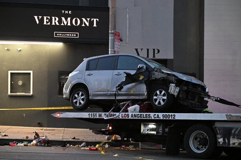 Key Points, What do we know about the man suspected of shooting the driver, What do we know about the driver, A look at recent vehicle-ramming incidents, Recap: What we know so far, Recap: Driver shot and attacked by bystanders, LAPD - Suspected driver was thrown out of the club, LAPD: Driver motive 'still under investigation', Locals say the area is prone to disturbances, Club issues statement about 'tragic incident', Event at the club scheduled for tonight, Eyewitness claims fight broke out before the crash, Pictured: Emergency services at the scene early Saturday, What we know so far, Suspected gunman still at large, 'Heartbreaking tragedy' - Mayor Karen Bass, Couple working at food stand outside club injured, Pictures from the scene show extent of the damage, At least 20 injured after car plows into revelers outside LA club