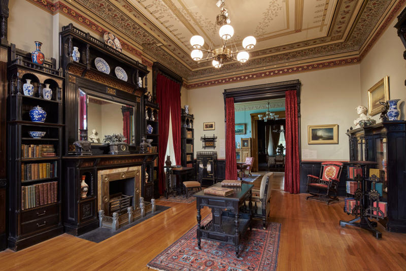 We proceeded into the Ebony Library, which was Trevor's domain as the man of the house.
