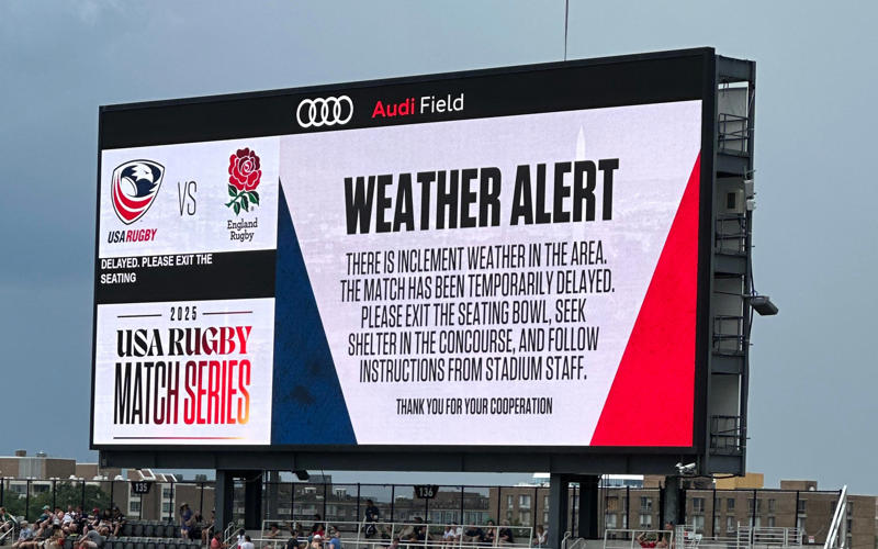 USA vs England latest news, MATCH REPORT, FULL TIME: USA 5-40 England, TRY! USA 5-40 England, USA 0-40 England, USA 0-40 England, USA 0-40 England, USA 0-40 England, TRY! USA 0-40 England, USA 0-33 England, USA 0-33 England, USA 0-33 England, TRY! USA 0-33 England, USA 0-26 England, USA 0-26 England, USA 0-26 England, USA 0-26 England, USA 0-26 England, USA 0-26 England, USA 0-26 England, USA 0-26 England, USA 0-26 England, USA 0-26 England, USA 0-26 England, TRY! USA 0-26 England, USA 0-19 England, 2ND HALF: USA 0-19 England, TRY: USA 0-19 England, USA 0-14 England, USA 0-14 England, TRY DISALLOWED! USA 0-14 England, USA 0-14 England, USA 0-14 England, USA 0-14 England, USA 0-14 England, USA 0-14 England, USA 0-14 England, USA 0-14 England, Players are back out, RESTART CONFIRMED, Weather report, Weather update, Weather update, PLAY SUSPENDED! USA 0-14 England, TRY DISALLOWED! USA 0-14 England, TRY! USA 0-19 England, USA 0-14 England, USA 0-14 England, USA 0-14 England, USA 0-14 England, USA 0-14 England, HELD UP! USA 0-14 England, USA 0-14 England, TRY! USA 0-14 England, HELD UP! USA 0-7 England, USA 0-7 England, TRY, CONVERSION! USA 0-7 England, USA 0-0 England, YELLOW CARD: USA 0-0 England, USA 0-0 England, USA 0-0 England, USA 0-0 England, USA 0-0 England, USA 0-0 England, USA 0-0 England, KICK-OFF: USA 0-0 England, Here come the teams, Atmosphere building, What now?, NEW KICK-OFF TIME CONFIRMED, Weather latest, Weather latest, What does this remind you of?, Elsewhere on Standard Sport, Weather latest, How to kill time during a weather delay?, Weather report from Audi Field, While we wait, Weather update, KICKOFF DELAYED, Arthur Clark ready for debut, Is USA rugby on the up and up?, The mood at the stadium, USA rugby form, One more note on the USWNT, USA women eek out a narrow curtainraiser win, Steve Borthwick previews the Test, What to know about Major League Rugby, What the occasion means, Head to head, Standard Sport prediction, USA team news and squad, England team news and squad, What time is kick-off?, How to watch USA vs England for FREE!, Good evening