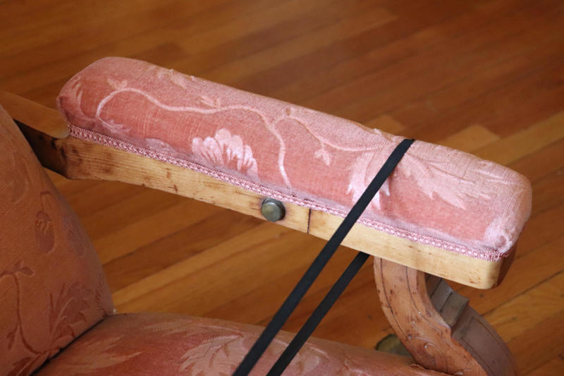 A chair with a unique detail proved that Trevor also spent time in the sitting room.
