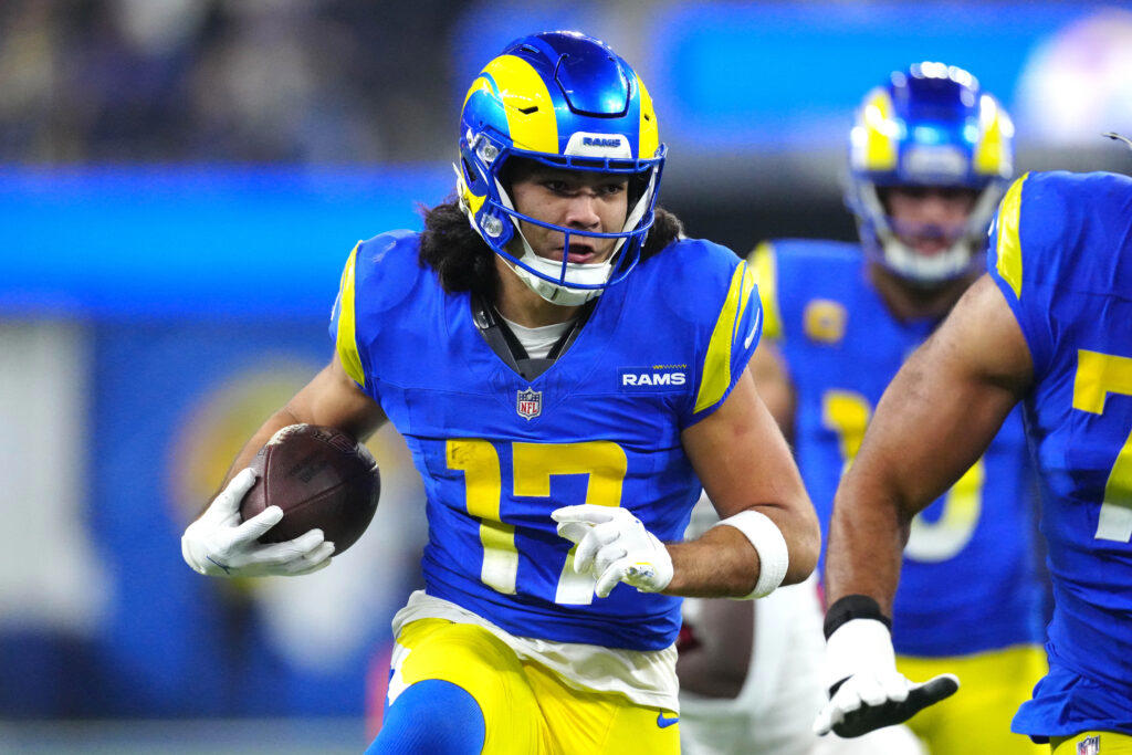 4. Puka Nacua 10. Drake London and Darnell Mooney, Atlanta Falcons, 9. Tyreek Hill and Jaylen Waddle, Miami Dolphins, 8. Terry McLaurin and Deebo Samuel, Washington Commanders, 7. Rashee Rice and Xavier Worthy, Kansas City Chiefs, 6. Amon-Ra St. Brown and Jameson Williams, Detroit Lions, 5. AJ Brown and DeVonta Smith, Philadelphia Eagles, 4. CeeDee Lamb and George Pickens, Dallas Cowboys, 3. DeVante Adams and Puka Nacua, Los Angeles Rams, 2. Justin Jefferson and Jordan Addison, Minnesota Vikings