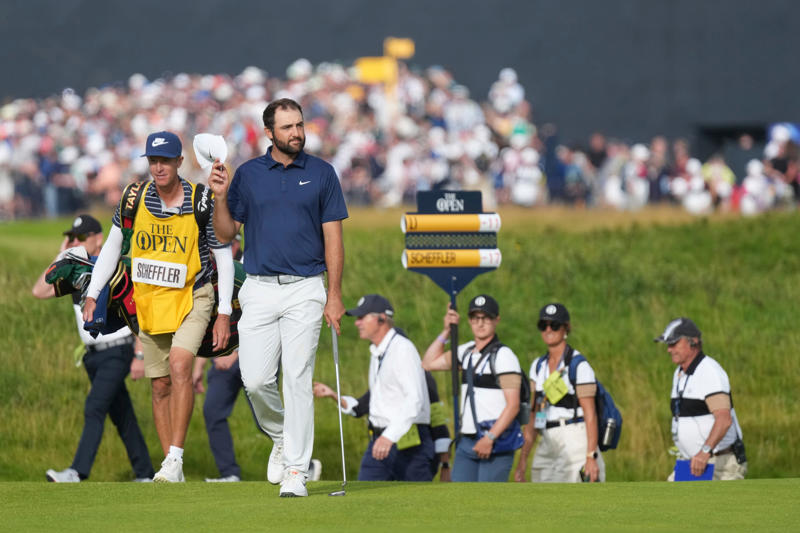 The Open 2025, Royal Portrush - Fourth round, Scheffler's US Open record, Scottie Scheffler wins The Open, One of the greats?, Scheffler wants to 'get home and celebrate', More reaction from Scheffler, Scheffler reacts to winning The Open, Schauffele on new winner Scheffler, Four majors for Scheffler, The Open final leaderboard, Scottie Scheffler wins The Open, Scottie Scheffler wins The Open, Scottie Scheffler wins The Open!, Scheffler on the brink, McIlroy finishes seventh, Loud cheers for McIlroy, Fitzpatrick makes birdie!, Coming to a close, Clark addresses Oakmont incident, Clark reacts to final round, Birdie for Fitzpatrick, Wyndham Clark now leads in the clubhouse, McIlroy up to -10, Scheffler leads by five, Birdie missed for Rory!, Scheffler makes par, McIlroy on the move again, 'Scheffler remains dialled in', Birdie for Scheffler, Back to back birdies, Eagle for English!, Birdie for Li!, Eagle chance for Gotterup, Schauffele and Clark pushing, 1/100 for Scheffler to win, Good signs for the chasers?, Double bogey for Rory, Birdies for Scheffler and Li, Scheffler can bounce back, 'One mistake has cost Scheffler', Huge momentum swing, Fitzpatrick birdies, No dropped shots, Scheffler stays clear, McIlroy moves again!, Scheffler saves par!, 'We're in the presence of greatness', New clubhouse leader, A class of his own, McIlroy with birdie chance, Birdies for McIlroy and Fitzpatrick, Li drops back, Scheffler extends lead, 'An air of resignation', A bland round for Scheffler, Fowler leads in the clubhouse, Gotterup on the move, Li scrambles for par, makes bogey, Close from Hatton!, Scheffler in pole position, McIlroy birdies, Birdie for Scheffler!, Quick start for Hojgaard, Par for McIlroy, Scheffler aims for Claret Jug, Hatton starts with birdie, 'A feverish atmosphere on first tee', McIlroy begins his round, 'A remarkable atmosphere', Scheffler and McIlroy on the range, Fleetwood thru 9, McNealy climbing, Fleetwood flying, Lowry on who he thinks will win, Lowry on his final round of 66, DeChambeau continues to charge, Fleetwood birdies again, The clubhouse leader, Rory McIlroy overcomes the bizarre to conjure thrilling charge at The Open, Saving the best to last, McIlroy has ‘half a chance’ of glory, Oh Tommy!, Missed opportunity for Fowler, Birdie for Fleetwood!, Day 4 leaderboard, Can Fitzpatrick win?, Fleetwood underway, Tyrrell Hatton on the challenge of catching Scottie Scheffler, Scottie Scheffler arrives for final round at The Open, Rory McIlroy overcomes the bizarre to conjure thrilling charge at The Open, Lowry and Mickelson making big moves early on at Portrush, Lowry moves under par, Bryson DeChambeau prepares on the putting green, The Open 2025: Tee times and fourth round schedule at Royal Portrush, Garcia breaks driver, Bryson DeChambeau on how to fix pace of play in golf, Weather forecast ideal for early starters, Lowry delights crowd with 183-yard birdie, Shane Lowry on expectations at The Open 2025, Lowry begins with par, John Parry on hole-in-one at The Open 2025