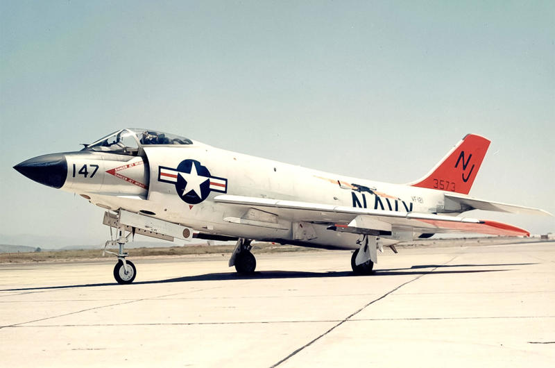 9: McDonnell F3H Demon 10: North American A-5C Vigilante, 9: McDonnell F3H Demon, 8: Ryan Fireball, 7: McDonnell Phantom, 6: Curtiss Helldiver, 5: Vought Pirate, 4: Vought Cutlass, 3: Douglas TBD Devastator, 3: Douglas Devastator, 2: Brewster Buffalo, 1: Curtiss Seamew