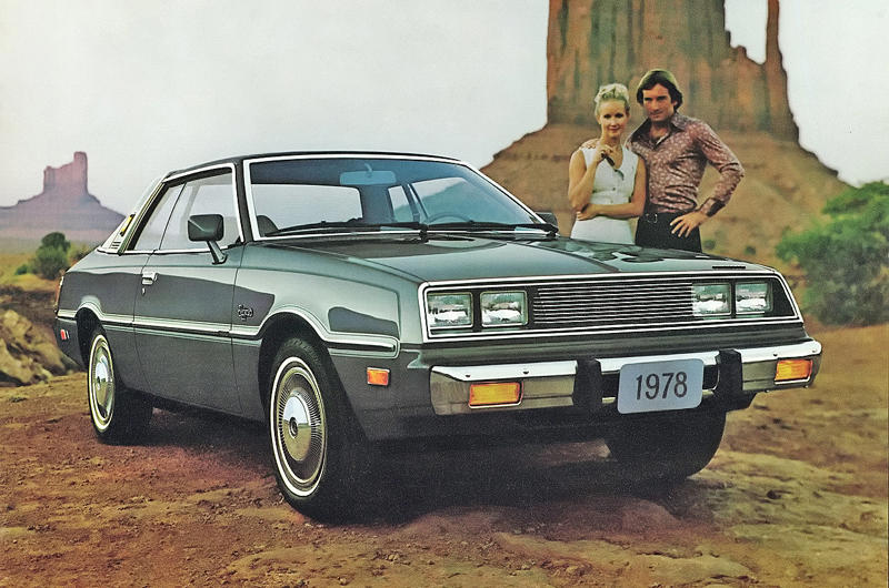 Plymouth Sapporo (1978) Wars, high fuel prices and rampant inflation., Subaru Brat (1977), Plymouth Sapporo (1978), Midas Bronze (1978), Alfa Romeo Alfa 6 (1979), Buick Century Turbo Coupe (1979), Stevens Cipher (1980), Chevrolet Citation X-11 (1980), Dodge Mirada (1980), AMC Eagle Kammback (1981), Jeep CJ-8 (1981), Ford EXP (1982), Lincoln Continental Turbodiesel (1983), Isuzu Impulse (1983), Marcos Mantula (1983), Zimmer Quicksilver (1984), UMM Alter (1984), Pontiac Sunbird (1984), Chrysler Laser (1984), Dodge Omni GLH (1984), MVS Venturi (1984), Pontiac Fiero (1984), CXA CX (1985), Volvo 780 (1985), Naylor TF (1985), Merkur XR4Ti (1985), Daihatsu Cuore Avanzato TR-XX R4 (1985), UVA F33 (1986), Suzuki Samurai (1986), Vegantune Evante (1987), BMW Z1 (1988), Chevrolet Beretta GTU (1988), Buick Reatta (1988), Daihatsu Rocky (1988), Chrysler TC by Maserati (1988), Lexus ES (first generation,1989), Bertone Freeclimber (1989), LaForza 5-liter (1989), Dodge Dakota Sport Convertible (1989), Cadillac Cimarron (1982)