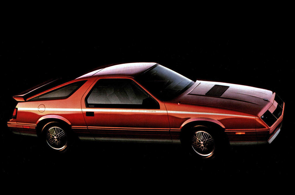 Chrysler Laser (1984) Wars, high fuel prices and rampant inflation., Subaru Brat (1977), Plymouth Sapporo (1978), Midas Bronze (1978), Alfa Romeo Alfa 6 (1979), Buick Century Turbo Coupe (1979), Stevens Cipher (1980), Chevrolet Citation X-11 (1980), Dodge Mirada (1980), AMC Eagle Kammback (1981), Jeep CJ-8 (1981), Ford EXP (1982), Lincoln Continental Turbodiesel (1983), Isuzu Impulse (1983), Marcos Mantula (1983), Zimmer Quicksilver (1984), UMM Alter (1984), Pontiac Sunbird (1984), Chrysler Laser (1984), Dodge Omni GLH (1984), MVS Venturi (1984), Pontiac Fiero (1984), CXA CX (1985), Volvo 780 (1985), Naylor TF (1985), Merkur XR4Ti (1985), Daihatsu Cuore Avanzato TR-XX R4 (1985), UVA F33 (1986), Suzuki Samurai (1986), Vegantune Evante (1987), BMW Z1 (1988), Chevrolet Beretta GTU (1988), Buick Reatta (1988), Daihatsu Rocky (1988), Chrysler TC by Maserati (1988), Lexus ES (first generation,1989), Bertone Freeclimber (1989), LaForza 5-liter (1989), Dodge Dakota Sport Convertible (1989), Cadillac Cimarron (1982)