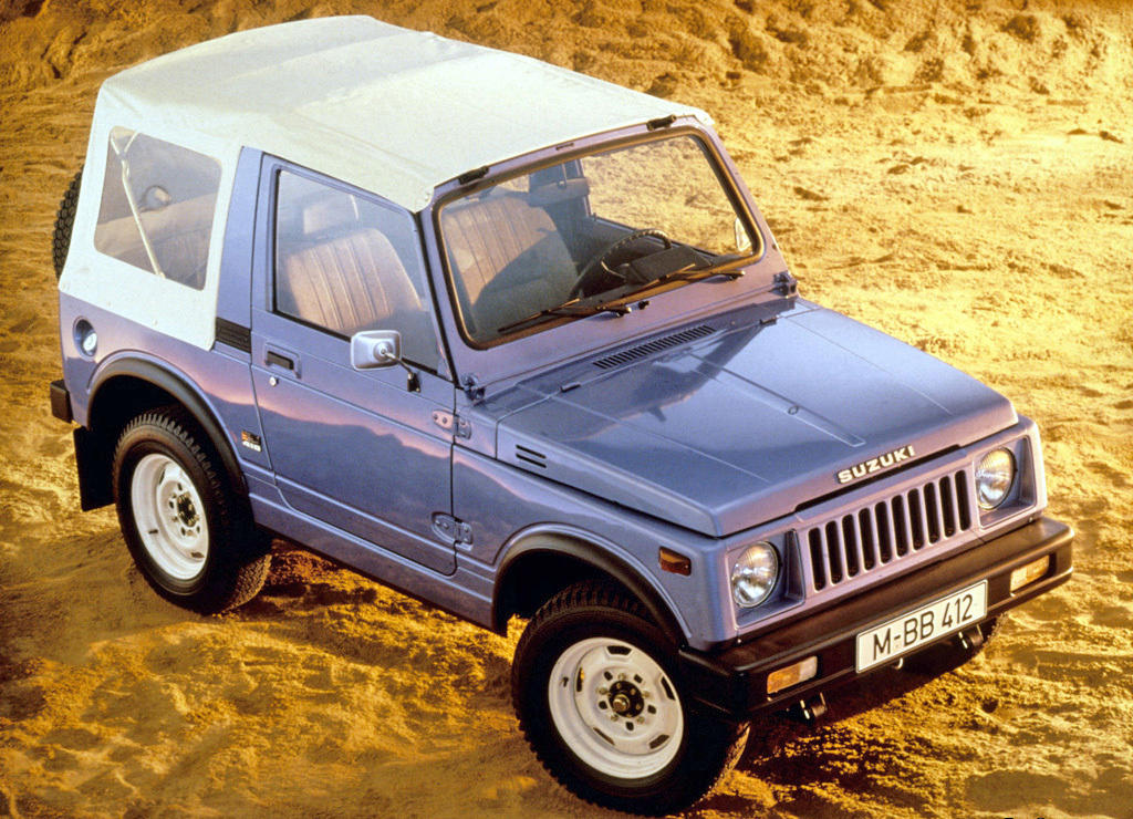 Suzuki Samurai (1986) Wars, high fuel prices and rampant inflation., Subaru BRAT (1977), Plymouth Sapporo (1978), Midas Bronze (1978), Alfa Romeo Alfa 6 (1979), Buick Century Turbo Coupe (1979), Stevens Cipher (1980), Chevrolet Citation X-11 (1980), Dodge Mirada (1980), AMC Eagle Kammback (1981), Jeep CJ-8 (1981), Ford EXP (1982), Lincoln Continental Turbodiesel (1983), Isuzu Impulse (1983), Marcos Mantula (1983), Zimmer Quicksilver (1984), UMM Alter (1984), Pontiac Sunbird (1984), Chrysler Laser (1984), Dodge Omni GLH (1984), MVS Venturi (1984), Pontiac Fiero (1984), CXA CX (1985), Volvo 780 (1985), Naylor TF (1985), Merkur XR4Ti (1985), Daihatsu Cuore Avanzato TR-XX R4 (1985), UVA F33 (1986), Suzuki Samurai (1986), BMW Z1 (1988), Chevrolet Beretta GTU (1988), Buick Reatta (1988), Daihatsu Rocky (1988), Chrysler TC by Maserati (1988), Lexus ES (first generation,1989), Bertone Freeclimber (1989), LaForza 5-litre (1989), Dodge Dakota Sport Convertible (1989), Vegantune Evante Mk2 (1990), Cadillac Cimarron (1982)