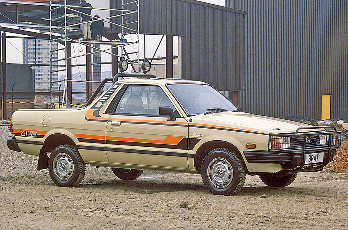 Subaru Brat (1977) Wars, high fuel prices and rampant inflation., Subaru Brat (1977), Plymouth Sapporo (1978), Midas Bronze (1978), Alfa Romeo Alfa 6 (1979), Buick Century Turbo Coupe (1979), Stevens Cipher (1980), Chevrolet Citation X-11 (1980), Dodge Mirada (1980), AMC Eagle Kammback (1981), Jeep CJ-8 (1981), Ford EXP (1982), Lincoln Continental Turbodiesel (1983), Isuzu Impulse (1983), Marcos Mantula (1983), Zimmer Quicksilver (1984), UMM Alter (1984), Pontiac Sunbird (1984), Chrysler Laser (1984), Dodge Omni GLH (1984), MVS Venturi (1984), Pontiac Fiero (1984), CXA CX (1985), Volvo 780 (1985), Naylor TF (1985), Merkur XR4Ti (1985), Daihatsu Cuore Avanzato TR-XX R4 (1985), UVA F33 (1986), Suzuki Samurai (1986), Vegantune Evante (1987), BMW Z1 (1988), Chevrolet Beretta GTU (1988), Buick Reatta (1988), Daihatsu Rocky (1988), Chrysler TC by Maserati (1988), Lexus ES (first generation,1989), Bertone Freeclimber (1989), LaForza 5-liter (1989), Dodge Dakota Sport Convertible (1989), Cadillac Cimarron (1982)