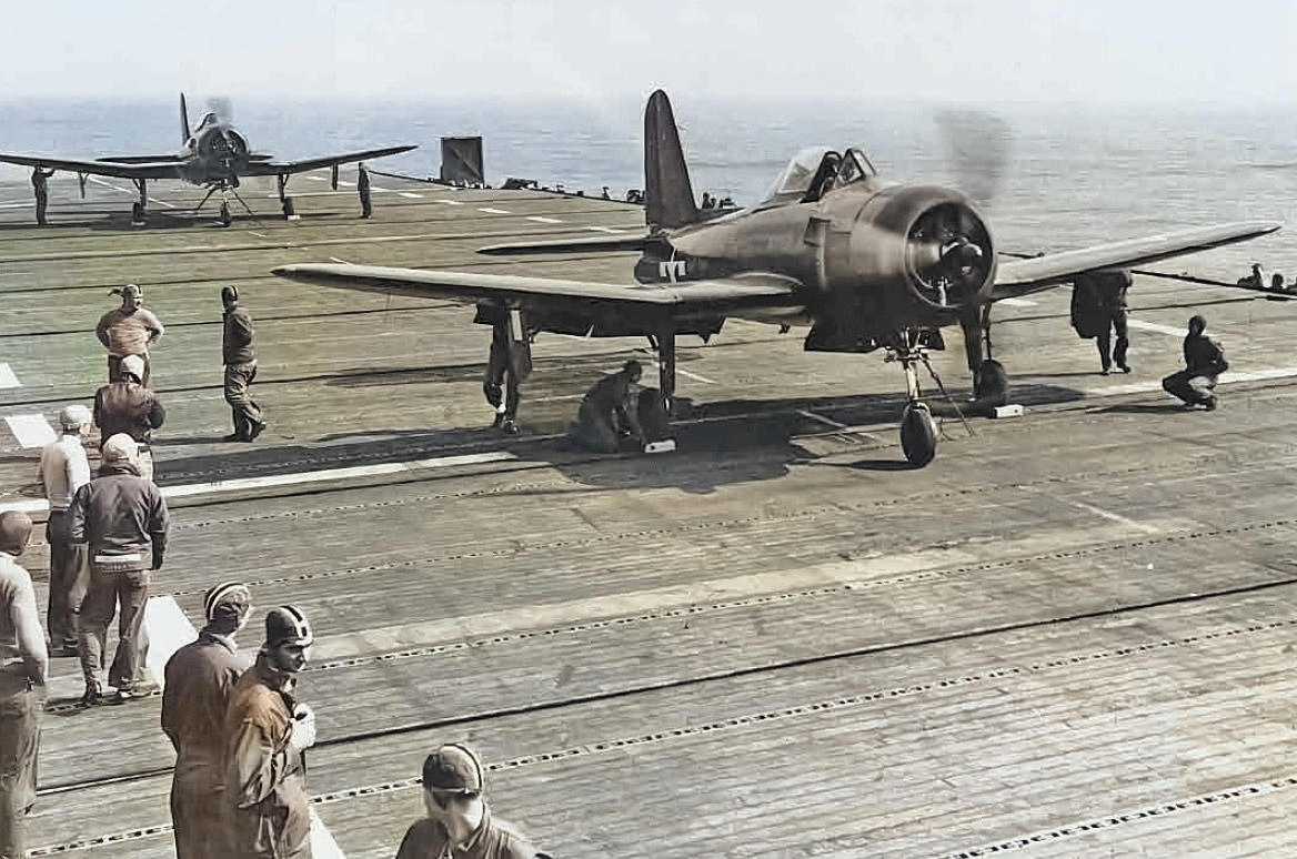 8: Ryan Fireball 10: North American A-5C Vigilante, 9: McDonnell F3H Demon, 8: Ryan Fireball, 7: McDonnell Phantom, 6: Curtiss Helldiver, 5: Vought Pirate, 4: Vought Cutlass, 3: Douglas TBD Devastator, 3: Douglas Devastator, 2: Brewster Buffalo, 1: Curtiss Seamew