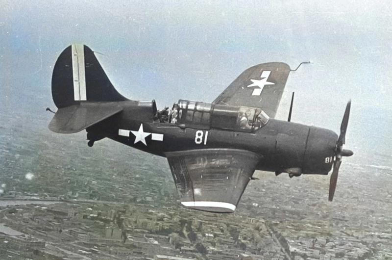 6: Curtiss Helldiver 10: North American A-5C Vigilante, 9: McDonnell F3H Demon, 8: Ryan Fireball, 7: McDonnell Phantom, 6: Curtiss Helldiver, 5: Vought Pirate, 4: Vought Cutlass, 3: Douglas TBD Devastator, 3: Douglas Devastator, 2: Brewster Buffalo, 1: Curtiss Seamew