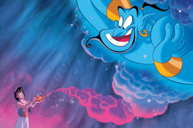 Three wishes Disney trivia: How much do you know about your (childhood) favorites?, A King in 'Lilo and Stitch', Classic rock 'n' roll in a Disney movie, A delinquent octopus, Ursula's loot was..., Diversity, Blocked in several countries?, Tattooed princess, 13 nominations, Monster's Inc: Boo, Villains, The first male villain?, Neverland, The route to Neverland, Three wishes, The third wish, First Disney premiere, The first feature film, 'The Lion King', Stampede, The Little Mermaid's comb, Ariel's brush, Disney Digital 3D, First Disney 3D, Tarzan and Jane, Jane's last name, Alternative reality, The answer is, of course..., The Black Pearl, Sailing The Black Pearl, Kidnapped, Rapunzel's captivity, Sleeping Beauty's colours, The Lion King, Simba's daughter, Aladdin's last wish, The evil queen, The queen's name, A special elephant, Danny DeVito, Danny DeVito plays..., The Princess and the Frog, Superheroes, Avengers, A domestic tiger, A Tiger King, A production in gold, Jack Sparrow was a big spender, Life and death, The biggest box office hit, It's a Marvel movie