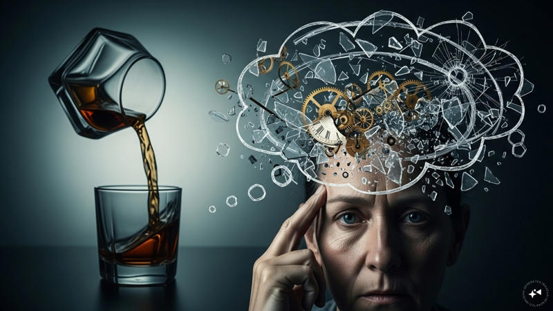 Cognitive Decline: Moderate drinking is connected to a decline in mental skills such as verbal fluency and memory. Research indicates that the more alcohol consumed, the greater the effect on cognitive function. (Image: AI-generated)