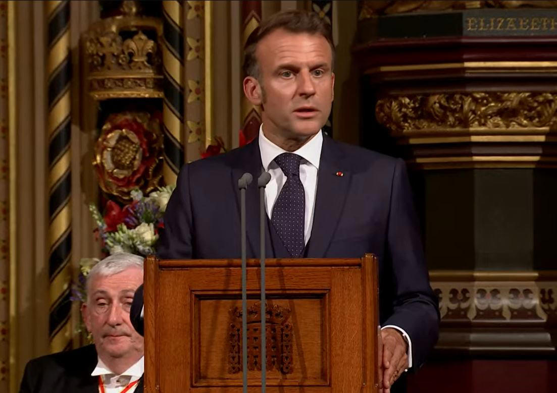 Key Points, Camilla wears Queen Elizabeth II’s sapphire suite, Mick Jagger and Elton John top star-studded guest list for state banquet, Kate and William pictured smiling together outside in gardens of Windsor, Highlights from day one of Macron's state visit, Royal family speaks of 'L’Entente Cordiale in the Kitchens!', Macron presses for recognition of Palestine as ‘only path to peace’, King set to emphasise 'multitude of complex threats' facing Britain and France, Starmer and Macron lay wreaths by Churchill statue and face hecklers, Kate to attend first state banquet in two years, President lays wreath, Analysis: Migration and Donald Trump set to add frisson to discussions, Watch: Macron jokes Bayeaux Tapestry loan took longer to deliver than Brexit, We must reduce reliance on China and US, Macron warns, UK and France will save Europe by example, French leader says, We must protect international order, Macron says, Watch: Macron says France and UK ‘must fix illegal migration burden’, Standing ovation for president, Macron calls for opportunities for young for virtual exchanges, Analysis: Macron promises ‘closest cooperation’ on migration - but something is missing, Macron calls for cooperation with other nations to curb illegal migration, Democracy attacked daily, says Macron, Macron calls for state of Palestine to be recognised, We will never abandon Ukraine, says Macron, Analysis: Macron’s warmth to “dear Keir” on display, Macron thanks Starmer, Applause for Macron, King invites guests to drink Louis XIII cognac, Lords and MPs gather to hear Macron in Parliament, Bayeux Tapestry to be loaned to England for first time, Pomp, pageantry and politesse greet French president, Macrons view royal collection, King to tell Macron: No fortress can shield us from threats, UK-France relationship as strong as ever, PM says, King and Macron share warm moment amid pomp-filled Windsor welcome, King experiences burst blood vessel in eye, King, Queen and the Macrons ride together through Windsor, King and Queen warmly welcome Macrons, King and Queen await the Macrons, King and Macron to ride together through Windsor in historic carriage procession, The pomp and pageantry of Macron's state visit, Kate and William at RAF Northolt to welcome Macron, Pictured | Police in Windsor prepare for Macron's visit, Windsor Castle prepares for French guests, Labour billionaire backer John Caudwell ‘nervous’ about Starmer after winter fuel ‘fiasco’, Davey urges Starmer and Macron to unite against Trump's tariffs, Recap | French police ‘slash small boats with knives’ to prevent Channel crossings, Breaking | Norman Tebbit, prominent minister in Thatcher government dies aged 94, How many small boats crossings have there been this year?, Welcome to The Independent's live politics coverage