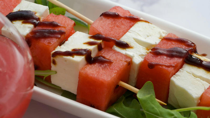 1. Melon Prosciutto Skewers, 2. Pinwheel Sandwiches, 3. Grilled Tomatoes, 4. Stuffed Jalapeños, 5. Caprese Salad, 6. Meatball Parmesan Skewers, 7. Peach Crostini, 8. Stuffed Mushrooms, 9. Guacamole, 10. Prosciutto Wrapped Asparagus, 11. Tomato Bruschetta, 12. Deviled Eggs, 13. Coconut Shrimp, 14. Pigs in a Blanket, 15. Everything Bagel Dip With Veggies, 16. Carrot and Cheddar Bites, 17. Hummus, 18. Texas Caviar, 19. Watermelon Feta Skewers, 20. Garlic Lemon Scallops