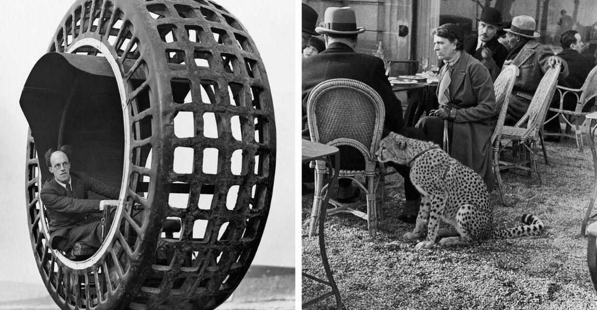 25 Vintage Photos From 1932 1. A World War Veteran, 1932, 2. Jean Bugatti standing next to his Bugatti Royale, one of the seven he built, 1932, 3. This milkmaid is trying to get the pig off the road, Norway, 1932, 4. Joan Crawford, 1932, 5. Just a young girl and her dog, 1932, 6. Taking a break after their tennis match, Washington DC, 1932, 7. Charles Ebbets shooting his famous photo, Lunch atop a Skyscraper, 1932, 8. Rocking the fur coats and a Cadillac in Harlem, 1932, 9. Painting the Eiffel Tower in 1932, 10. Sitting in peace in NYC, 1932, 11. Driving a dynasphere, 1932, 12. Harpo Marx and Amelia Earhart on the set of Horse Feathers, 1932, 13. Jacob Rheuben Ehrlich (8 ft 6 in) walking the Chicago streets with kids, 1932, 14. Sitting on a truck, playing her guitar in Amarillo, Texas, 1932, 15. A family portrait in Poland, 1932, 16. A colorized portrait of Amelia Earhart, 1932, 17. A woman bringing her pet cat to have a cup of tea, 18. Charles C. Ebbets snapping photos on a skyscraper, 1932, 19. Young Love, 1932, 20. Stan Laurel and Oliver Hardy taking a break from filming, 1932, 21. Fighting their way through the snow, 1932, 22. Taking an extremely unsafe nap, 1932, 23. Street fashion in Japan, 1932, 24. This is what packing for a camping trip looked like in 1932
