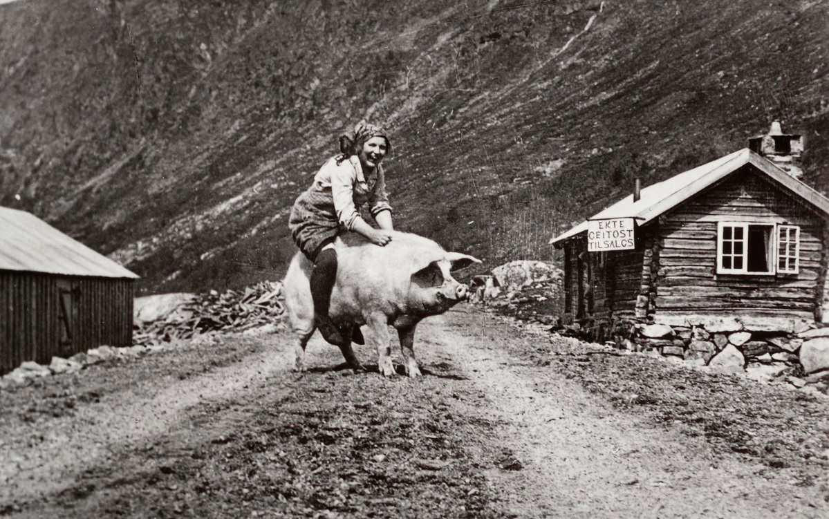 3. This milkmaid is trying to get the pig off the road, Norway, 1932 1. A World War Veteran, 1932, 2. Jean Bugatti standing next to his Bugatti Royale, one of the seven he built, 1932, 3. This milkmaid is trying to get the pig off the road, Norway, 1932, 4. Joan Crawford, 1932, 5. Just a young girl and her dog, 1932, 6. Taking a break after their tennis match, Washington DC, 1932, 7. Charles Ebbets shooting his famous photo, Lunch atop a Skyscraper, 1932, 8. Rocking the fur coats and a Cadillac in Harlem, 1932, 9. Painting the Eiffel Tower in 1932, 10. Sitting in peace in NYC, 1932, 11. Driving a dynasphere, 1932, 12. Harpo Marx and Amelia Earhart on the set of Horse Feathers, 1932, 13. Jacob Rheuben Ehrlich (8 ft 6 in) walking the Chicago streets with kids, 1932, 14. Sitting on a truck, playing her guitar in Amarillo, Texas, 1932, 15. A family portrait in Poland, 1932, 16. A colorized portrait of Amelia Earhart, 1932, 17. A woman bringing her pet cat to have a cup of tea, 18. Charles C. Ebbets snapping photos on a skyscraper, 1932, 19. Young Love, 1932, 20. Stan Laurel and Oliver Hardy taking a break from filming, 1932, 21. Fighting their way through the snow, 1932, 22. Taking an extremely unsafe nap, 1932, 23. Street fashion in Japan, 1932, 24. This is what packing for a camping trip looked like in 1932