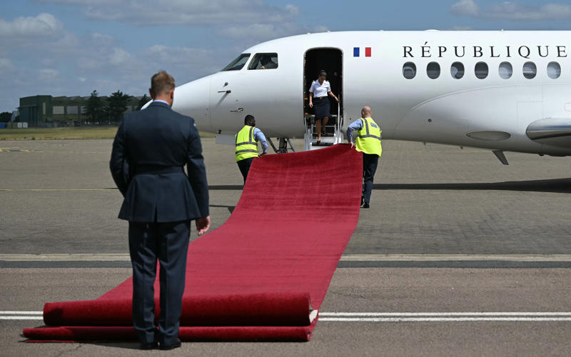 Key Points, Camilla wears Queen Elizabeth II’s sapphire suite, Mick Jagger and Elton John top star-studded guest list for state banquet, Kate and William pictured smiling together outside in gardens of Windsor, Highlights from day one of Macron's state visit, Royal family speaks of 'L’Entente Cordiale in the Kitchens!', Macron presses for recognition of Palestine as ‘only path to peace’, King set to emphasise 'multitude of complex threats' facing Britain and France, Starmer and Macron lay wreaths by Churchill statue and face hecklers, Kate to attend first state banquet in two years, President lays wreath, Analysis: Migration and Donald Trump set to add frisson to discussions, Watch: Macron jokes Bayeaux Tapestry loan took longer to deliver than Brexit, We must reduce reliance on China and US, Macron warns, UK and France will save Europe by example, French leader says, We must protect international order, Macron says, Watch: Macron says France and UK ‘must fix illegal migration burden’, Standing ovation for president, Macron calls for opportunities for young for virtual exchanges, Analysis: Macron promises ‘closest cooperation’ on migration - but something is missing, Macron calls for cooperation with other nations to curb illegal migration, Democracy attacked daily, says Macron, Macron calls for state of Palestine to be recognised, We will never abandon Ukraine, says Macron, Analysis: Macron’s warmth to “dear Keir” on display, Macron thanks Starmer, Applause for Macron, King invites guests to drink Louis XIII cognac, Lords and MPs gather to hear Macron in Parliament, Bayeux Tapestry to be loaned to England for first time, Pomp, pageantry and politesse greet French president, Macrons view royal collection, King to tell Macron: No fortress can shield us from threats, UK-France relationship as strong as ever, PM says, King and Macron share warm moment amid pomp-filled Windsor welcome, King experiences burst blood vessel in eye, King, Queen and the Macrons ride together through Windsor, King and Queen warmly welcome Macrons, King and Queen await the Macrons, King and Macron to ride together through Windsor in historic carriage procession, The pomp and pageantry of Macron's state visit, Kate and William at RAF Northolt to welcome Macron, Pictured | Police in Windsor prepare for Macron's visit, Windsor Castle prepares for French guests, Labour billionaire backer John Caudwell ‘nervous’ about Starmer after winter fuel ‘fiasco’, Davey urges Starmer and Macron to unite against Trump's tariffs, Recap | French police ‘slash small boats with knives’ to prevent Channel crossings, Breaking | Norman Tebbit, prominent minister in Thatcher government dies aged 94, How many small boats crossings have there been this year?, Welcome to The Independent's live politics coverage