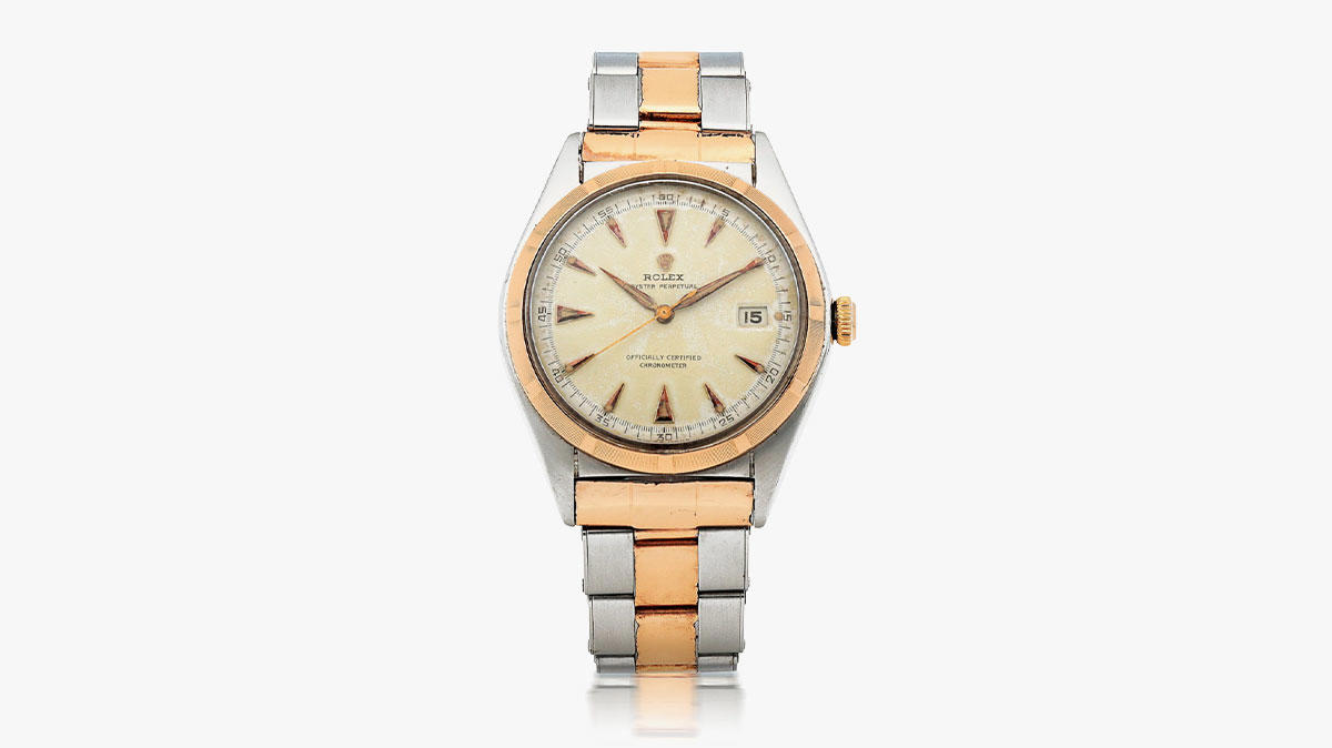 Rolex Oyster Perpetual ref. 5030/5031 (~1948-1950) Rolex Oyster Perpetual ref. 4467 (~1945-1959), Rolex Oyster Perpetual ref. 5030/5031 (~1948-1950), Rolex Oyster Perpetual Datejust ref. 6104/6105 (~1950-1953), Rolex Oyster Perpetual Datejust ref. 6309/6609 “Thunderbird” (~1954-1959), Rolex Oyster Perpetual Datejust ref. 16XX Series (~1958-1977), Rolex Oysterquartz Datejust (1977-2004), Rolex Oyster Perpetual Datejust ref. 16XXX (~1977-1988), Rolex Oyster Perpetual Datejust ref. 162XX (1988-2004), Rolex Oyster Perpetual Datejust II ref. 1163XX (2009-2016), Rolex Oyster Perpetual Datejust 41 1263XX (2016-Present), Rolex Oyster Perpetual Datejust ref. 126234-0051