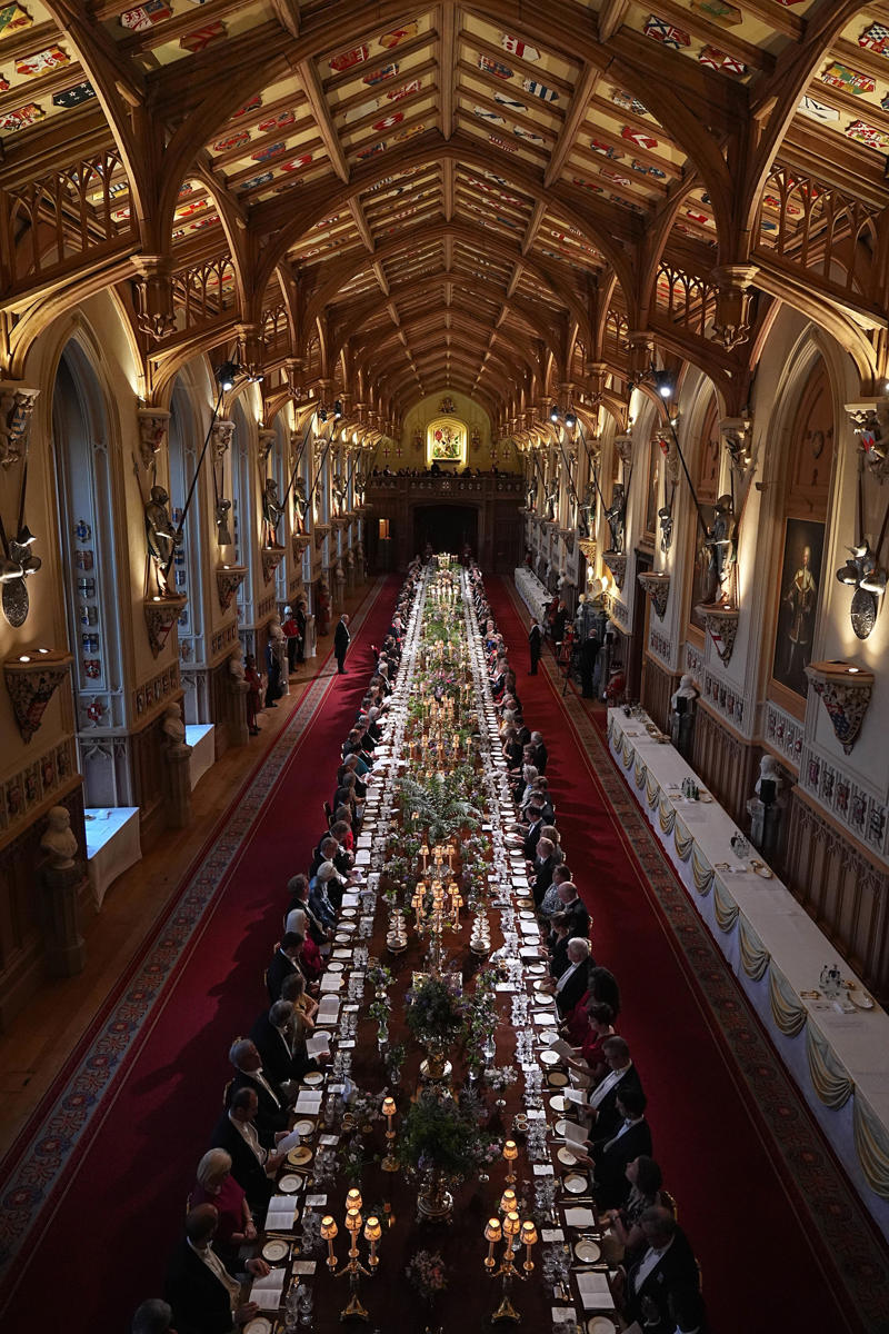 Key Points, Camilla wears Queen Elizabeth II’s sapphire suite, Mick Jagger and Elton John top star-studded guest list for state banquet, Kate and William pictured smiling together outside in gardens of Windsor, Highlights from day one of Macron's state visit, Royal family speaks of 'L’Entente Cordiale in the Kitchens!', Macron presses for recognition of Palestine as ‘only path to peace’, King set to emphasise 'multitude of complex threats' facing Britain and France, Starmer and Macron lay wreaths by Churchill statue and face hecklers, Kate to attend first state banquet in two years, President lays wreath, Analysis: Migration and Donald Trump set to add frisson to discussions, Watch: Macron jokes Bayeaux Tapestry loan took longer to deliver than Brexit, We must reduce reliance on China and US, Macron warns, UK and France will save Europe by example, French leader says, We must protect international order, Macron says, Watch: Macron says France and UK ‘must fix illegal migration burden’, Standing ovation for president, Macron calls for opportunities for young for virtual exchanges, Analysis: Macron promises ‘closest cooperation’ on migration - but something is missing, Macron calls for cooperation with other nations to curb illegal migration, Democracy attacked daily, says Macron, Macron calls for state of Palestine to be recognised, We will never abandon Ukraine, says Macron, Analysis: Macron’s warmth to “dear Keir” on display, Macron thanks Starmer, Applause for Macron, King invites guests to drink Louis XIII cognac, Lords and MPs gather to hear Macron in Parliament, Bayeux Tapestry to be loaned to England for first time, Pomp, pageantry and politesse greet French president, Macrons view royal collection, King to tell Macron: No fortress can shield us from threats, UK-France relationship as strong as ever, PM says, King and Macron share warm moment amid pomp-filled Windsor welcome, King experiences burst blood vessel in eye, King, Queen and the Macrons ride together through Windsor, King and Queen warmly welcome Macrons, King and Queen await the Macrons, King and Macron to ride together through Windsor in historic carriage procession, The pomp and pageantry of Macron's state visit, Kate and William at RAF Northolt to welcome Macron, Pictured | Police in Windsor prepare for Macron's visit, Windsor Castle prepares for French guests, Labour billionaire backer John Caudwell ‘nervous’ about Starmer after winter fuel ‘fiasco’, Davey urges Starmer and Macron to unite against Trump's tariffs, Recap | French police ‘slash small boats with knives’ to prevent Channel crossings, Breaking | Norman Tebbit, prominent minister in Thatcher government dies aged 94, How many small boats crossings have there been this year?, Welcome to The Independent's live politics coverage