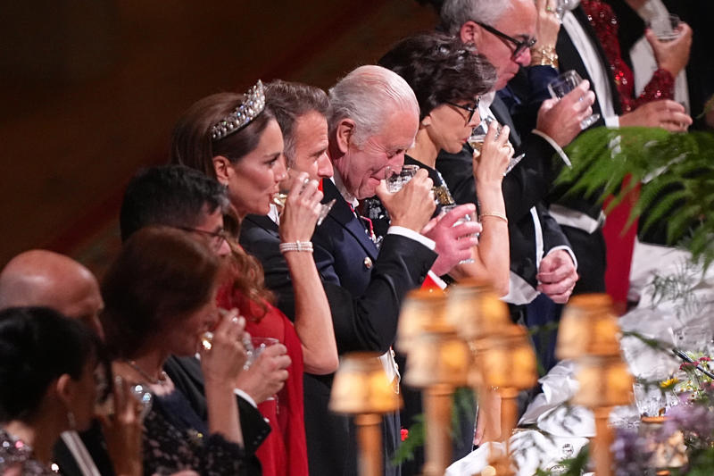 Key Points, Government refuses to give details on France migrant deal, What is coming up today?, The five women behind Brigitte Macron’s faultless French chic, Editorial: A small-boats deal with France would be a game-changer for Starmer, In pictures: High profile guest list for state banquet, King seated next to Macron who was next to Kate, King's speech sprinkled with lighter moments too, Macron delivers speech in which he speaks about Bayeux Tapestry loan, Camilla wears Queen Elizabeth II’s sapphire suite, Mick Jagger and Elton John top star-studded guest list for state banquet, Kate and William pictured smiling together outside in gardens of Windsor, Highlights from day one of Macron's state visit, Royal family speaks of 'L’Entente Cordiale in the Kitchens!', Macron presses for recognition of Palestine as ‘only path to peace’, King set to emphasise 'multitude of complex threats' facing Britain and France, Starmer and Macron lay wreaths by Churchill statue and face hecklers, Kate to attend first state banquet in two years, President lays wreath, Analysis: Migration and Donald Trump set to add frisson to discussions, Watch: Macron jokes Bayeaux Tapestry loan took longer to deliver than Brexit, We must reduce reliance on China and US, Macron warns, UK and France will save Europe by example, French leader says, We must protect international order, Macron says, Watch: Macron says France and UK ‘must fix illegal migration burden’, Standing ovation for president, Macron calls for opportunities for young for virtual exchanges, Analysis: Macron promises ‘closest cooperation’ on migration - but something is missing, Macron calls for cooperation with other nations to curb illegal migration, Democracy attacked daily, says Macron, Macron calls for state of Palestine to be recognised, We will never abandon Ukraine, says Macron, Analysis: Macron’s warmth to “dear Keir” on display