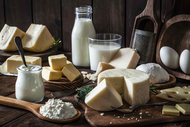 1. Kefir, 2. Cottage Cheese with Live Cultures, 3. Sour Cream with Live Cultures, 4. Yakult, 5. Labneh, 6. Cultured Buttermilk