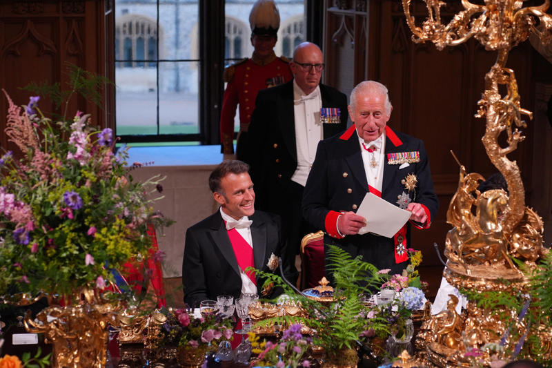 Key Points, Government refuses to give details on France migrant deal, What is coming up today?, The five women behind Brigitte Macron’s faultless French chic, Editorial: A small-boats deal with France would be a game-changer for Starmer, In pictures: High profile guest list for state banquet, King seated next to Macron who was next to Kate, King's speech sprinkled with lighter moments too, Macron delivers speech in which he speaks about Bayeux Tapestry loan, Camilla wears Queen Elizabeth II’s sapphire suite, Mick Jagger and Elton John top star-studded guest list for state banquet, Kate and William pictured smiling together outside in gardens of Windsor, Highlights from day one of Macron's state visit, Royal family speaks of 'L’Entente Cordiale in the Kitchens!', Macron presses for recognition of Palestine as ‘only path to peace’, King set to emphasise 'multitude of complex threats' facing Britain and France, Starmer and Macron lay wreaths by Churchill statue and face hecklers, Kate to attend first state banquet in two years, President lays wreath, Analysis: Migration and Donald Trump set to add frisson to discussions, Watch: Macron jokes Bayeaux Tapestry loan took longer to deliver than Brexit, We must reduce reliance on China and US, Macron warns, UK and France will save Europe by example, French leader says, We must protect international order, Macron says, Watch: Macron says France and UK ‘must fix illegal migration burden’, Standing ovation for president, Macron calls for opportunities for young for virtual exchanges, Analysis: Macron promises ‘closest cooperation’ on migration - but something is missing, Macron calls for cooperation with other nations to curb illegal migration, Democracy attacked daily, says Macron, Macron calls for state of Palestine to be recognised, We will never abandon Ukraine, says Macron, Analysis: Macron’s warmth to “dear Keir” on display