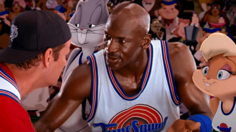 1. Uncut Gems (2019) - Kevin Garnett, 2. He Got Game (1998) - Ray Allen, 3. Space Jam (1996) - Michael Jordan &amp; multiple NBA stars, 4. Airplane! (1980) - Kareem Abdul-Jabbar, 5. Blue Chips (1994) - Shaquille O'Neal &amp; Penny Hardaway, 6. Trainwreck (2015) - LeBron James, 7. White Men Can't Jump (1992) - Marques Johnson, 8. Space Jam: A New Legacy (2021) - LeBron James &amp; multiple NBA/WNBA stars, 9. Hustle (2022) - Juancho Hernangómez &amp; multiple NBA stars, 10. Uncle Drew (2018) - Kyrie Irving &amp; multiple NBA stars, 11. Conan the Destroyer (1984) - Wilt Chamberlain, 12. Bad Boys (1995) &amp; Bad Boys II (2003) - John Salley, 13. The Fish That Saved Pittsburgh (1979) - Julius Erving, 14. Kazaam (1996) - Shaquille O'Neal, 15. Like Mike (2002) - Lil' Bow Wow &amp; multiple NBA stars