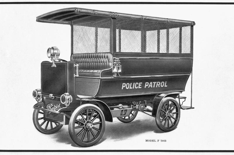 Rapid Model F 700B Police Patrol Wagon (1910) Who doesn’t like a police car?, Rapid Model F 700B Police Patrol Wagon (1910), Ford Model T Police Truck (1919), Lincoln Phaeton Police Flyers (1924), GMC Cowl Chassis (1929), Buick Four Door Sedan (1935), Chevrolet Master Deluxe Police Vehicle (1938), Plymouth P8 Coupe New York Police Car (1939), Ford Police Cars for Dearborn, Michigan (1946), Ford Police Car Brochure (1952), Chevrolet 210 Series Police Car (1956), Ford Fairlane Interceptors (1956), Dodge Coronet Police Car (1957), Chrysler Enforcer Police Car (1961), Dodge Dart Police Sedan (1962), Ford Police Interceptor (1963), Chevrolet Biscayne 2-door Police (1966), Dodge Polara Pursuit (1966), Pontiac Catalina Four Door Sedan Police Car (1969), Plymouth Satellite Police Car (1972), Chevrolet Nova Police Vehicle (1975), Ford Fairmont Police Car (1978), Plymouth Volare Police Car (1978), Ford Mustang Special Service Package (1982), Ford Crown Victoria Police Package (1992), Ford Crown Victoria Police Interceptor (2006), Chevrolet Impala Police Vehicle (2008), Chevrolet Tahoe Police Package (2010), Ford Police Interceptors (2010), Chevrolet Caprice PPV Police Sedan (2012), Dodge Durango and Charger Police (2019), What’s next?