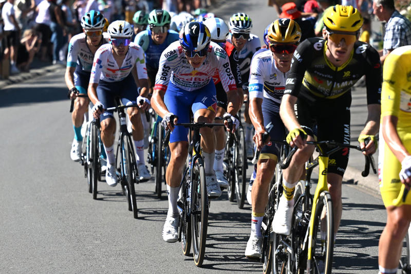 9: Florian Lipowitz - Red Bull-BORA-hansgrohe 10: Mattias Skjelmose - Lidl-Trek, 8: Florian Lipowitz - Red Bull-BORA-hansgrohe, 7: Oscar Onley - Team Picnic-PostNL, 6: Matteo Jorgenson - Team Visma-Lease a Bike, 5: Mathieu van der Poel - Alpecin-Deceuninck, 4: Jonas Vingegaard - Team Visma-Lease a Bike, 3: Kévin Vauquelin - Arkéa-B&B, 2: Remco Evenepoel - Soudal Quick-Step