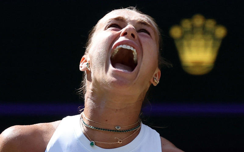 04:15 PM BST, Sabalenka* 4-6, 6-4, 4-6 Anisimova, 04:09 PM BST, Sabalenka 4-6, 6-4, 4-5 Anisimova*, 04:03 PM BST, Sabalenka* 4-6, 6-4, 3-5 Anisimova, 04:03 PM BST, Sabalenka 4-6, 6-4, 2-5 Anisimova*, 03:57 PM BST, Sabalenka* 4-6, 6-4, 2-4 Anisimova, 03:52 PM BST, Sabalenka 4-6, 6-4, 1-4 Anisimova*, 03:45 PM BST, Sabalenka* 4-6, 6-4, 1-3 Anisimova, 03:39 PM BST, Sabalenka 4-6, 6-4, 1-2 Anisimova*, 03:34 PM BST, Sabalenka* 4-6, 6-4, 1-1 Anisimova, 03:28 PM BST, Final set: Sabalenka 4-6, 6-4, 1-0 Anisimova*, 03:25 PM BST, ‘The match feels like it’s turning’, 03:21 PM BST, Sabalenka* 4-6, 6-4 Anisimova, 03:17 PM BST, Sabalenka 4-6, 5-4 Anisimova*, 03:08 PM BST, ‘Terrible game from Anisimova’, 03:07 PM BST, Sabalenka* 4-6, 5-3 Anisimova, 03:03 PM BST, ‘Anismova warned by umpire’, 03:02 PM BST, Sabalenka 4-6, 4-3 Anisimova*, 02:59 PM BST, Sabalenka* 4-6, 3-3 Anisimova, 02:55 PM BST, Sabalenka 4-6, 2-3 Anisimova*, 02:53 PM BST, Sabalenka* 4-6, 2-2 Anisimova, 02:52 PM BST, ‘Players’ confidence has been rocked by the various electronic line-calling issues’, 02:49 PM BST, Sabalenka 4-6, 1-2 Anisimova*, 02:46 PM BST, Sabalenka* 4-6, 1-1 Anisimova, 02:45 PM BST, Second set: Sabalenka 4-6, 0-1 Anisimova*, 02:39 PM BST, ‘The Anisimova backhand came up trumps’, 02:34 PM BST, Sabalenka* 4-6 Anisimova, 02:24 PM BST, ‘Stats are very similar at the moment’, 02:23 PM BST, It’s a very warm day on Centre Court, 02:20 PM BST, Sabalenka 4-5 Anisimova*, 02:16 PM BST, Sabalenka* 4-4 Anisimova, 02:14 PM BST, Sabalenka 3-4 Anisimova*, 02:06 PM BST, ‘Anisimova double-hander is one of the game’s great sights’, 02:04 PM BST, Sabalenka* 3-3 Anisimova, 01:59 PM BST, Sabalenka* 2-3 Anisimova, 01:53 PM BST, Sabalenka 2-3 Anisimova*, 01:50 PM BST, Sabalenka* 2-2 Anisimova, 01:48 PM BST, ‘Vulnerable-looking start from Sabalenka’, 01:47 PM BST, Sabalenka 1-2 Anisimova*, 01:44 PM BST, Sabalenka* 1-1 Anisimova, 01:40 PM BST, First set: Aryna Sabalenka 0-1 Amanda Anisimova* (*denotes server), 01:36 PM BST, Here we go!, 01:25 PM BST, Big day for the American, 01:20 PM BST, Another star-studded Royal Box, 01:11 PM BST, Sign up to our Women’s Sport newsletter, 01:00 PM BST, Women’s semi-final day