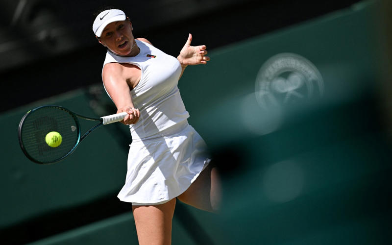 04:15 PM BST, Sabalenka* 4-6, 6-4, 4-6 Anisimova, 04:09 PM BST, Sabalenka 4-6, 6-4, 4-5 Anisimova*, 04:03 PM BST, Sabalenka* 4-6, 6-4, 3-5 Anisimova, 04:03 PM BST, Sabalenka 4-6, 6-4, 2-5 Anisimova*, 03:57 PM BST, Sabalenka* 4-6, 6-4, 2-4 Anisimova, 03:52 PM BST, Sabalenka 4-6, 6-4, 1-4 Anisimova*, 03:45 PM BST, Sabalenka* 4-6, 6-4, 1-3 Anisimova, 03:39 PM BST, Sabalenka 4-6, 6-4, 1-2 Anisimova*, 03:34 PM BST, Sabalenka* 4-6, 6-4, 1-1 Anisimova, 03:28 PM BST, Final set: Sabalenka 4-6, 6-4, 1-0 Anisimova*, 03:25 PM BST, ‘The match feels like it’s turning’, 03:21 PM BST, Sabalenka* 4-6, 6-4 Anisimova, 03:17 PM BST, Sabalenka 4-6, 5-4 Anisimova*, 03:08 PM BST, ‘Terrible game from Anisimova’, 03:07 PM BST, Sabalenka* 4-6, 5-3 Anisimova, 03:03 PM BST, ‘Anismova warned by umpire’, 03:02 PM BST, Sabalenka 4-6, 4-3 Anisimova*, 02:59 PM BST, Sabalenka* 4-6, 3-3 Anisimova, 02:55 PM BST, Sabalenka 4-6, 2-3 Anisimova*, 02:53 PM BST, Sabalenka* 4-6, 2-2 Anisimova, 02:52 PM BST, ‘Players’ confidence has been rocked by the various electronic line-calling issues’, 02:49 PM BST, Sabalenka 4-6, 1-2 Anisimova*, 02:46 PM BST, Sabalenka* 4-6, 1-1 Anisimova, 02:45 PM BST, Second set: Sabalenka 4-6, 0-1 Anisimova*, 02:39 PM BST, ‘The Anisimova backhand came up trumps’, 02:34 PM BST, Sabalenka* 4-6 Anisimova, 02:24 PM BST, ‘Stats are very similar at the moment’, 02:23 PM BST, It’s a very warm day on Centre Court, 02:20 PM BST, Sabalenka 4-5 Anisimova*, 02:16 PM BST, Sabalenka* 4-4 Anisimova, 02:14 PM BST, Sabalenka 3-4 Anisimova*, 02:06 PM BST, ‘Anisimova double-hander is one of the game’s great sights’, 02:04 PM BST, Sabalenka* 3-3 Anisimova, 01:59 PM BST, Sabalenka* 2-3 Anisimova, 01:53 PM BST, Sabalenka 2-3 Anisimova*, 01:50 PM BST, Sabalenka* 2-2 Anisimova, 01:48 PM BST, ‘Vulnerable-looking start from Sabalenka’, 01:47 PM BST, Sabalenka 1-2 Anisimova*, 01:44 PM BST, Sabalenka* 1-1 Anisimova, 01:40 PM BST, First set: Aryna Sabalenka 0-1 Amanda Anisimova* (*denotes server), 01:36 PM BST, Here we go!, 01:25 PM BST, Big day for the American, 01:20 PM BST, Another star-studded Royal Box, 01:11 PM BST, Sign up to our Women’s Sport newsletter, 01:00 PM BST, Women’s semi-final day