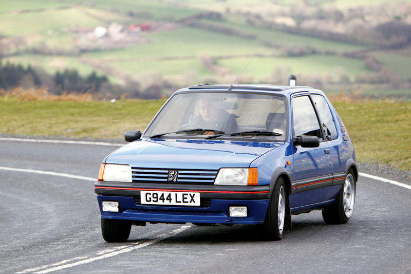 Peugeot 205 GTI (1984) Renault 4 (1961), Toyota Century (1967), Renault Rodeo (1970), Volkswagen SP2 (1972), Lancia Stratos (1973), Citroën GS/GSA (1979), Mercedes-Benz G W460 (1979), Volkswagen Transporter pickup (1979), Alfa Romeo 33 (1983), Ford Fiesta XR2 (1984), Peugeot 205 GTI (1984), Toyota Land Cruiser 70 (1984), Lancia Thema 8.32 (1986), BMW 3 Series Touring (1987), Nissan Pao (1989), Volkswagen Rallye Golf (1989), Volkswagen Golf Country (1990), Suzuki Cappuccino (1991), Autozam AZ-1 (1992), Citroën Xantia (1992), Audi RS 2 Avant (1994), Renault Sport Spider (1995), Alfa Romeo 156 (1996), Peugeot 106 Rallye (1996), Honda Civic Type R (1997 - 2017), Subaru Impreza 22B-STI (1998), Pagani Zonda (1999), Nissan Skyline GT-R R34 (1999), TVR Sagaris (2005), Chrysler 300C Touring (2006), Holden VE Ute (2007), Volkswagen Scirocco (2008), Dacia Duster (2009), Honda N-One (2012), Mercedes-Benz C-Class Estate (2014), Subaru Levorg (2014), Volkswagen Passat Mk8 (2014), Aston Martin Lagonda Taraf (2015), Audi RS3 Sportback (2015), Alpine A110 (2017), Volkswagen Up GTI (2017), Suzuki Jimny (2018), Audi RS 4 Avant (2018), Ford Fiesta ST (2018), Ford Focus ST Estate (2019), Volkswagen ID 3 (2019), Honda E (2019), Mercedes-Benz A45 S AMG (2019), Ford Puma (2020), Toyota GR Yaris (2020), Mercedes-Benz Unimog (2021), BMW M3 Touring (2022), Renault 5 (2025)