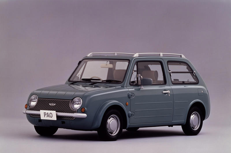 Nissan Pao (1989) Renault 4 (1961), Toyota Century (1967), Renault Rodeo (1970), Volkswagen SP2 (1972), Lancia Stratos (1973), Citroën GS/GSA (1979), Mercedes-Benz G W460 (1979), Volkswagen Transporter pickup (1979), Alfa Romeo 33 (1983), Ford Fiesta XR2 (1984), Peugeot 205 GTI (1984), Toyota Land Cruiser 70 (1984), Lancia Thema 8.32 (1986), BMW 3 Series Touring (1987), Nissan Pao (1989), Volkswagen Rallye Golf (1989), Volkswagen Golf Country (1990), Suzuki Cappuccino (1991), Autozam AZ-1 (1992), Citroën Xantia (1992), Audi RS 2 Avant (1994), Renault Sport Spider (1995), Alfa Romeo 156 (1996), Peugeot 106 Rallye (1996), Honda Civic Type R (1997 - 2017), Subaru Impreza 22B-STI (1998), Pagani Zonda (1999), Nissan Skyline GT-R R34 (1999), TVR Sagaris (2005), Chrysler 300C Touring (2006), Holden VE Ute (2007), Volkswagen Scirocco (2008), Dacia Duster (2009), Honda N-One (2012), Mercedes-Benz C-Class Estate (2014), Subaru Levorg (2014), Volkswagen Passat Mk8 (2014), Aston Martin Lagonda Taraf (2015), Audi RS3 Sportback (2015), Alpine A110 (2017), Volkswagen Up GTI (2017), Suzuki Jimny (2018), Audi RS 4 Avant (2018), Ford Fiesta ST (2018), Ford Focus ST Estate (2019), Volkswagen ID 3 (2019), Honda E (2019), Mercedes-Benz A45 S AMG (2019), Ford Puma (2020), Toyota GR Yaris (2020), Mercedes-Benz Unimog (2021), BMW M3 Touring (2022), Renault 5 (2025)