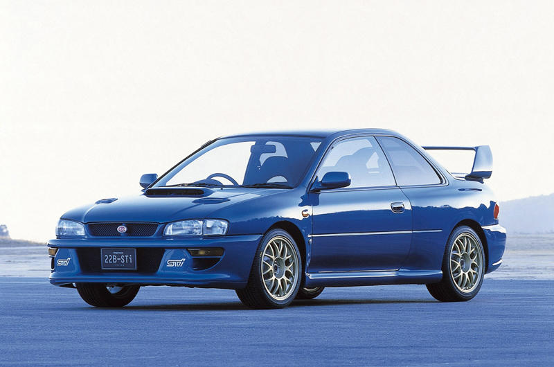 Subaru Impreza 22B-STI (1998) Renault 4 (1961), Toyota Century (1967), Renault Rodeo (1970), Volkswagen SP2 (1972), Lancia Stratos (1973), Citroën GS/GSA (1979), Mercedes-Benz G W460 (1979), Volkswagen Transporter pickup (1979), Alfa Romeo 33 (1983), Ford Fiesta XR2 (1984), Peugeot 205 GTI (1984), Toyota Land Cruiser 70 (1984), Lancia Thema 8.32 (1986), BMW 3 Series Touring (1987), Nissan Pao (1989), Volkswagen Rallye Golf (1989), Volkswagen Golf Country (1990), Suzuki Cappuccino (1991), Autozam AZ-1 (1992), Citroën Xantia (1992), Audi RS 2 Avant (1994), Renault Sport Spider (1995), Alfa Romeo 156 (1996), Peugeot 106 Rallye (1996), Honda Civic Type R (1997 - 2017), Subaru Impreza 22B-STI (1998), Pagani Zonda (1999), Nissan Skyline GT-R R34 (1999), TVR Sagaris (2005), Chrysler 300C Touring (2006), Holden VE Ute (2007), Volkswagen Scirocco (2008), Dacia Duster (2009), Honda N-One (2012), Mercedes-Benz C-Class Estate (2014), Subaru Levorg (2014), Volkswagen Passat Mk8 (2014), Aston Martin Lagonda Taraf (2015), Audi RS3 Sportback (2015), Alpine A110 (2017), Volkswagen Up GTI (2017), Suzuki Jimny (2018), Audi RS 4 Avant (2018), Ford Fiesta ST (2018), Ford Focus ST Estate (2019), Volkswagen ID 3 (2019), Honda E (2019), Mercedes-Benz A45 S AMG (2019), Ford Puma (2020), Toyota GR Yaris (2020), Mercedes-Benz Unimog (2021), BMW M3 Touring (2022), Renault 5 (2025)